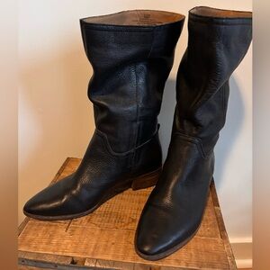 Lucky Brand Black Leather ‘Laerys’ mid calf boots